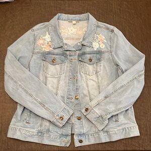 Woman’s Embroidered Jean Jacket size 16W